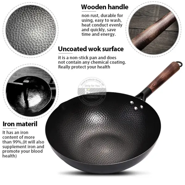 pan Non-coated Pot General use for Gas and Induction Cooker 32cm - Image 4