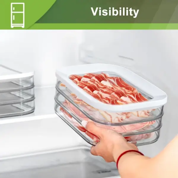 Meat Container for Fridge Bacon Lunch Meat Container for Refrigerator Meal - Image 4