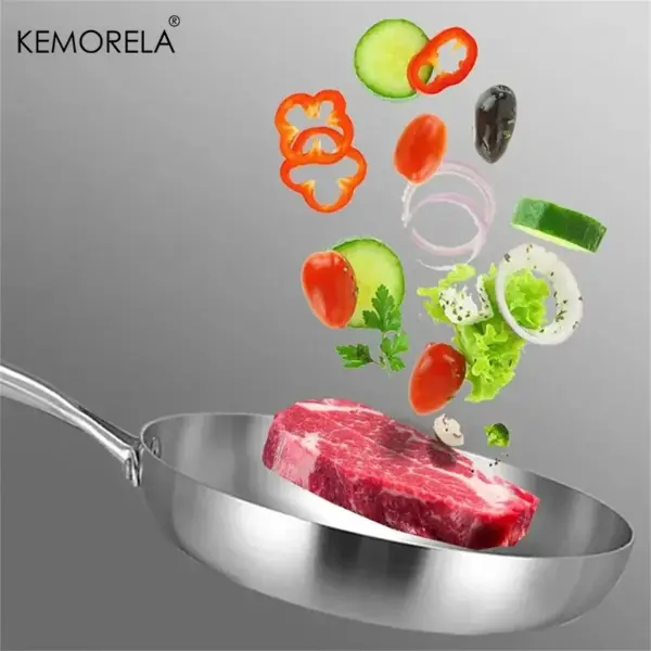 2/3PCS Frying Pan 22/24/26/28CM 304 Stainless Steel - Image 5