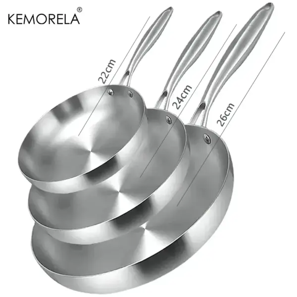 2/3PCS Frying Pan 22/24/26/28CM 304 Stainless Steel - Image 6