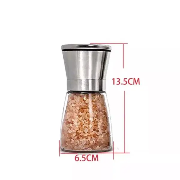 2x Pepper and Salt Grinder Set Mill Adjustable Stainless Steel Shaker - Image 5