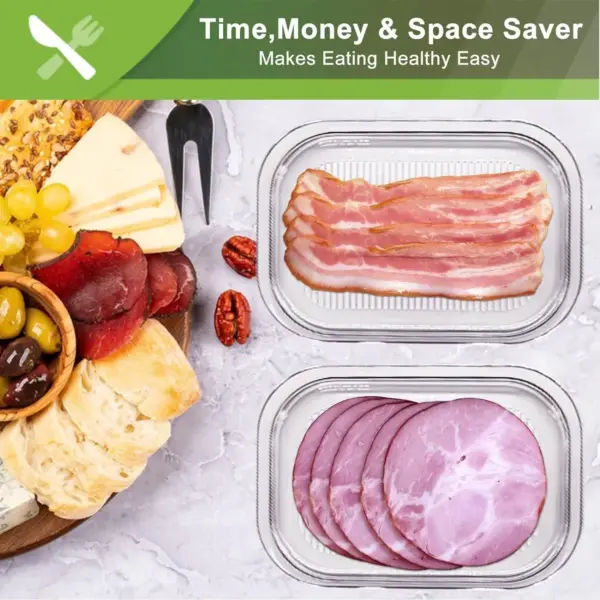 Meat Container for Fridge Bacon Lunch Meat Container for Refrigerator Meal - Image 6