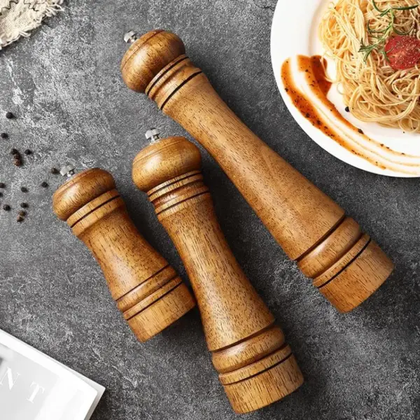 5/8/10 Inches Pepper Mills Salt And Pepper Grinder With Adjustable Ceramic Spice - Image 3