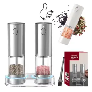 1/2pcs Automatic Pepper Grinder Salt And Pepper Grinder USB Rechargeable