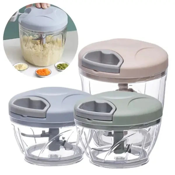 500/900ML Manual Garlic Chopper Press Stainless Steel Multi-Purpose