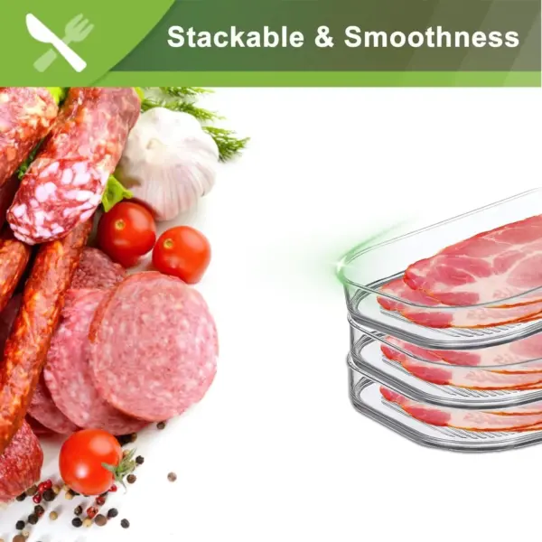 Meat Container for Fridge Bacon Lunch Meat Container for Refrigerator Meal - Image 3