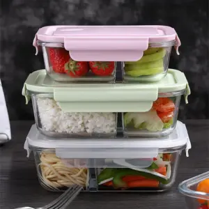 Glass Lunch Box Sealed Fresh-Keeping Box with Lid
