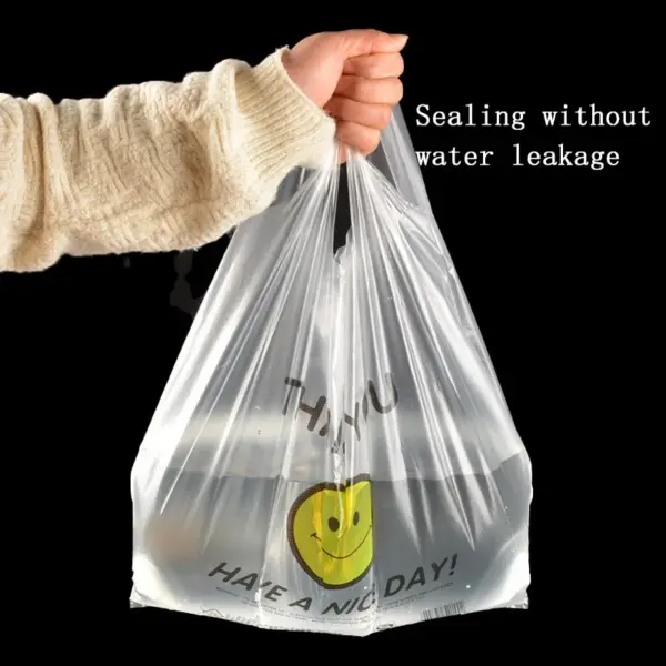50 Pcs Plastic Bag 3 Sizes Food Storage Bags with Handle supermarket Grocery Shopping - Image 3