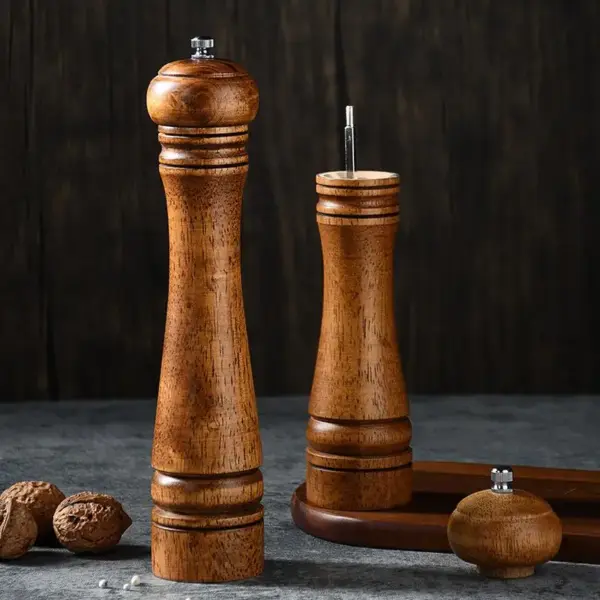 5/8/10 Inches Pepper Mills Salt And Pepper Grinder With Adjustable Ceramic Spice - Image 2