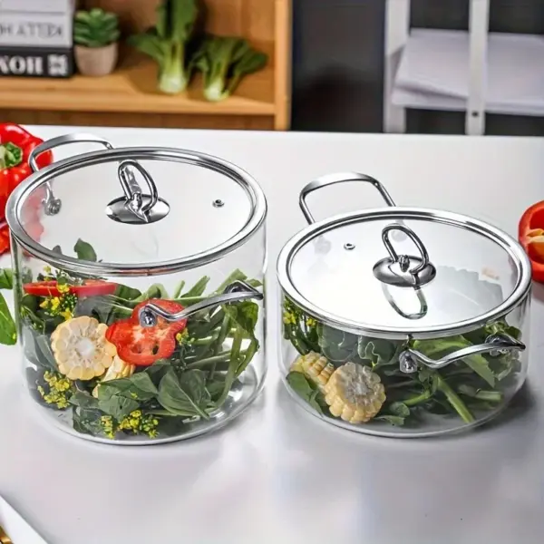 5.5 L Glass Saucepan with Lid, Glass Cooker, Large Volume Soup Pot - Image 5