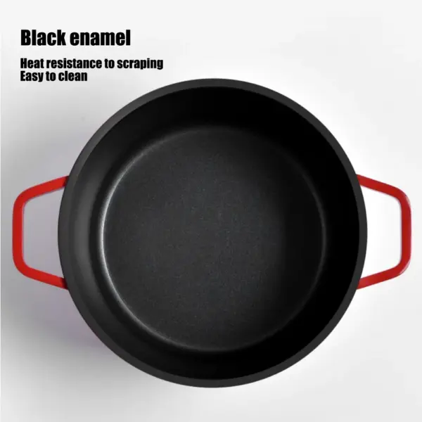 9.5Inch Non-stick Enamel Soup pot Cast iron Stew pan with Lid Household - Image 2