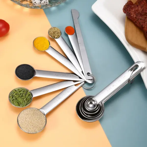 6/7/9pcs Multipurpose Food-grade Stainless Steel Measuring Spoon - Image 6