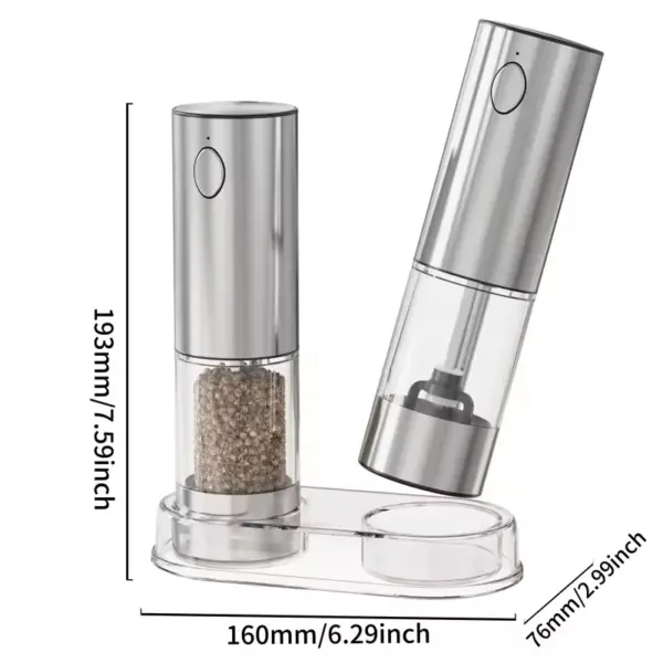 1/2pcs Automatic Pepper Grinder Salt And Pepper Grinder USB Rechargeable - Image 2