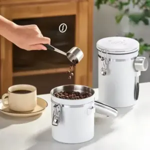 1200/1500/1800ml Stainless Steel Vacuum Storage Container, Airtight Jar