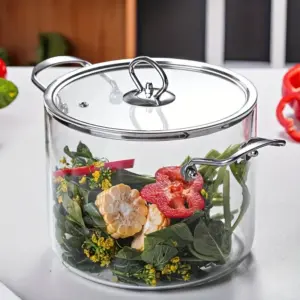 5.5 L Glass Saucepan with Lid, Glass Cooker, Large Volume Soup Pot