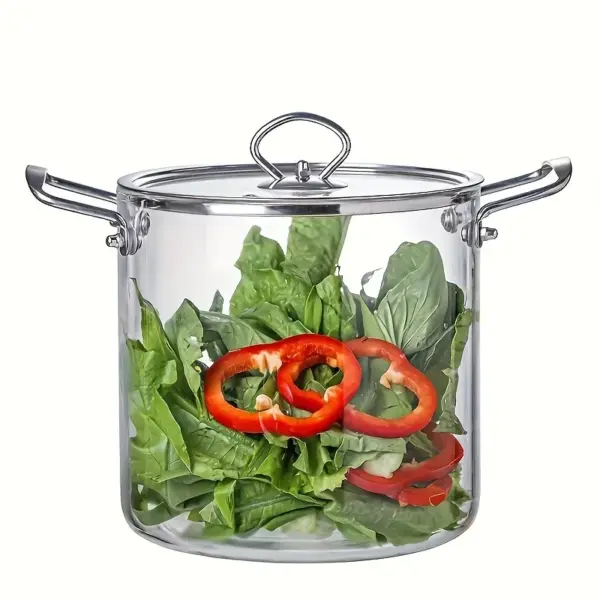5.5 L Glass Saucepan with Lid, Glass Cooker, Large Volume Soup Pot - Image 3