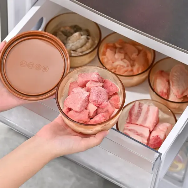 High Borosilicate Glass Preservation Box Meat Freezing Box Quick Freezing and Preservation Bowl Kitchen - Image 2