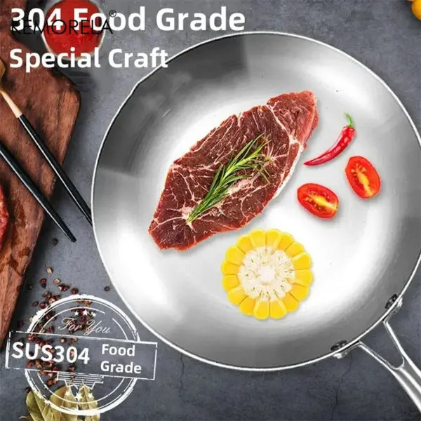 2/3PCS Frying Pan 22/24/26/28CM 304 Stainless Steel - Image 3