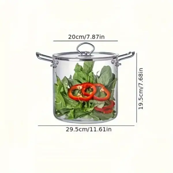 5.5 L Glass Saucepan with Lid, Glass Cooker, Large Volume Soup Pot - Image 4
