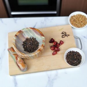 Stone Mortar with Marble Pestle | Onyx Spice Grinder | Vintage Herb Crusher